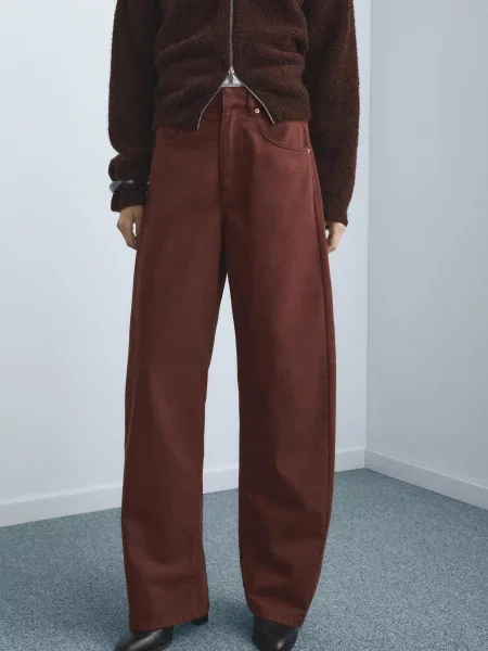 Широкі джинси MANGO світло-коричневий коричневі