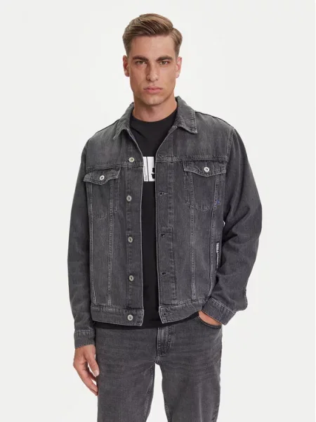 Karl Lagerfeld Jeans Τζιν μπουφάν γκρι