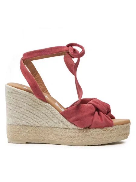 Espadryle Manebi na koturnie zamszowe pomarańczowe