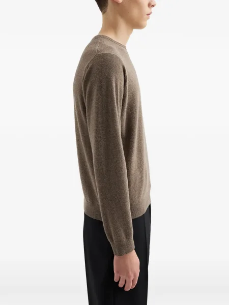Пуловер Jil Sander с кръгло деколте кафяво