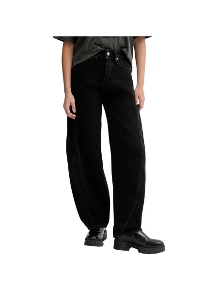 Tommy Jeans Blugi Barrel Fit negru