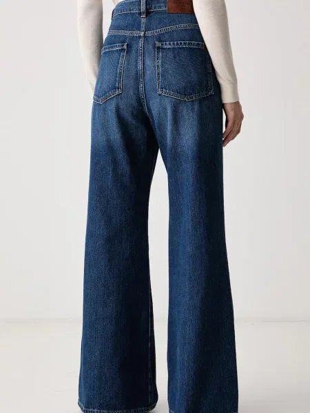 Weekend Max Mara jeansy wide leg WKDSPORT granatowe