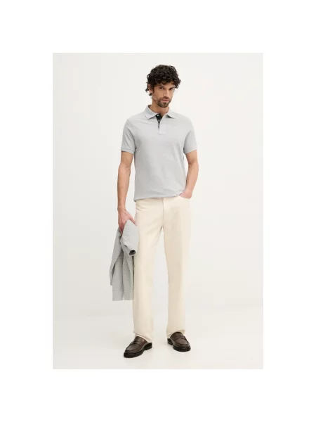 Koszulka polo Barbour w kratę szara