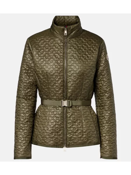 Pikowana kurtka puchowa Moncler zielona