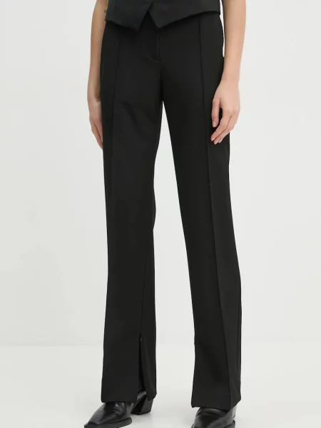 Samsoe Samsoe pantaloni SALOTI femei drept high waist negru