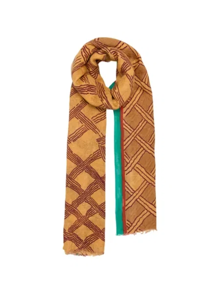 Fular Lovat & Green cu imagine cu imprimeu geometric verde