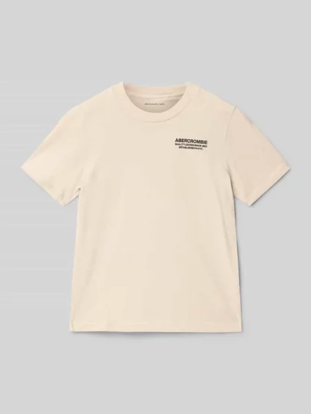 T-shirt z nadrukiem krój regular fit Abercrombie&fitch beżowa