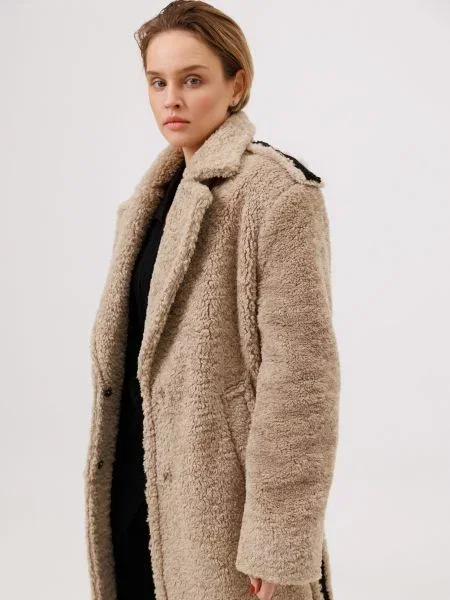 Alnest Пальто з утеплювачем Штучне хутро бежевий