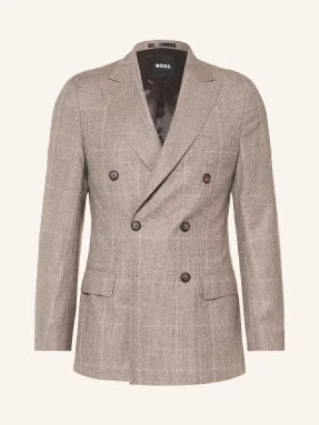 Boss Marynarka Garniturowa Huge Slim Fit braun brązowa