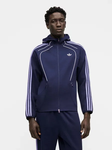 ADIDAS ORIGINALS Tepláková bunda SPACER indigo / opálová biela