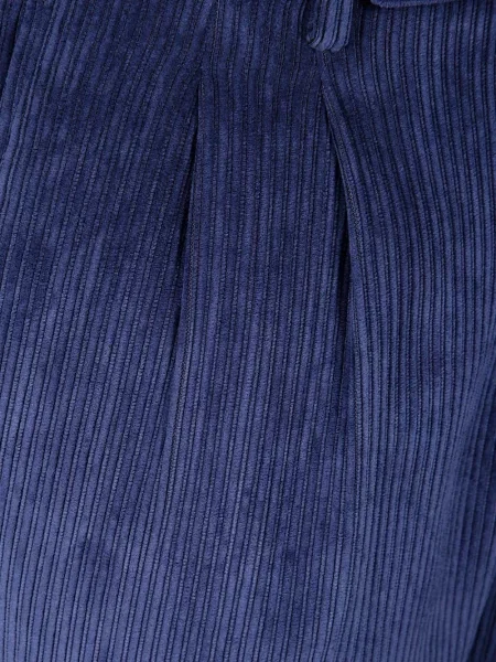 Pantaloni Barba de catifea cord plisate albastru