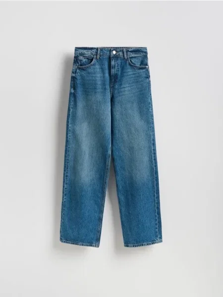 Reserved Blugi wide leg albastru