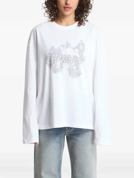 Lung tricou Off-white alb