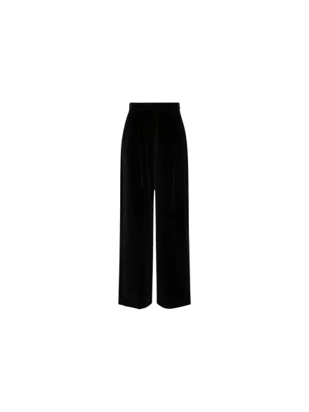 Aksamitne spodnie Max Mara Studio czarne