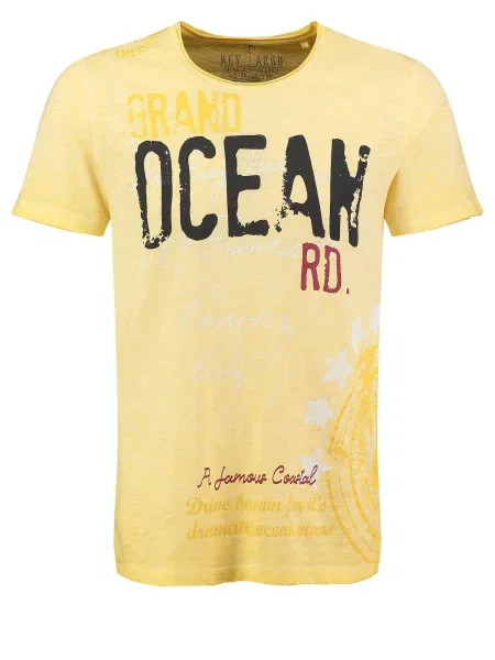Key Largo Tricou KLOcean galben / roşu închis / negru alb