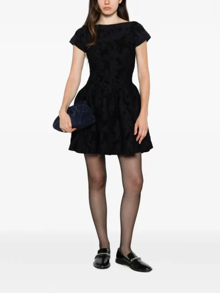 Rochie mini Sandro cu model floral evazată albastru