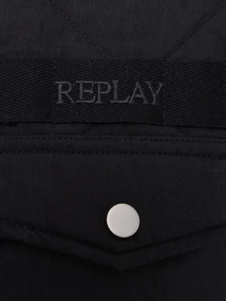 Демісезонна куртка Replay нейлон/бавовна чорний