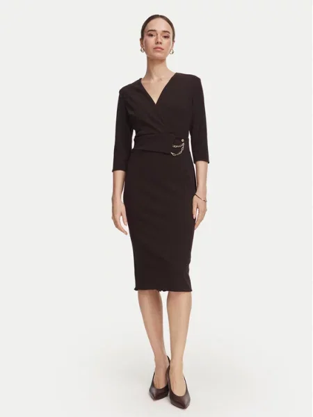 Koktejlové šaty Rinascimento hnědé