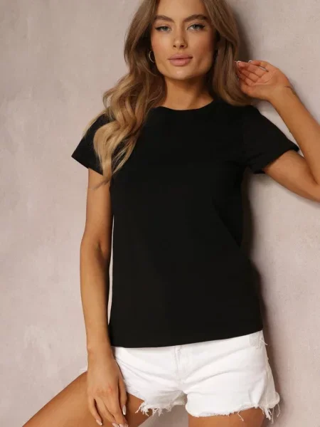 T-shirt z Linii Basic Apoxis czarny