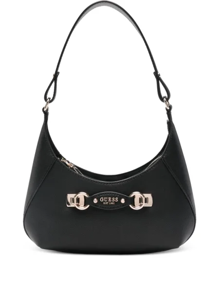 Чанта Guess с автограф черно