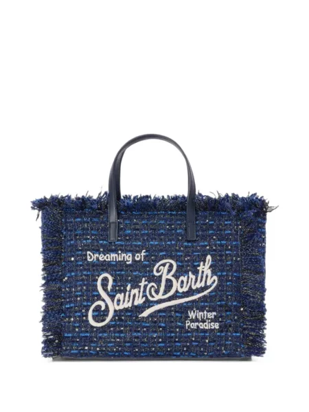 Geantă Mc2 Saint Barth cu broderie albastru