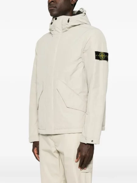 Geacă Stone Island cu glugă cu strasuri gri