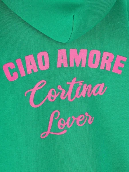 Mikina s kapucí Giada Benincasa s potiskem zelená