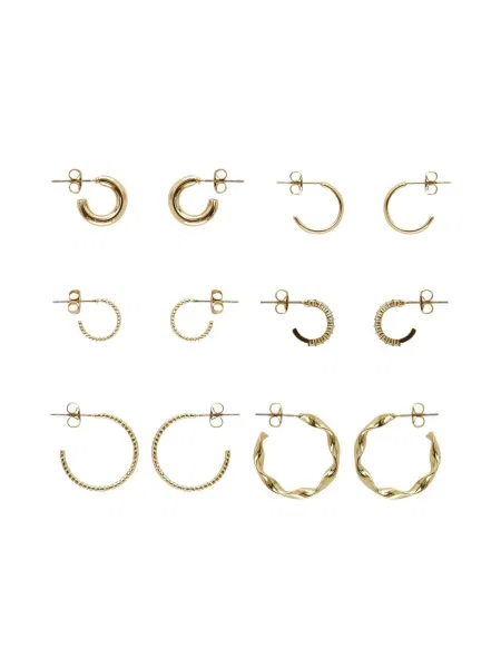 Set 6 perechi de cercei Pieces auriu