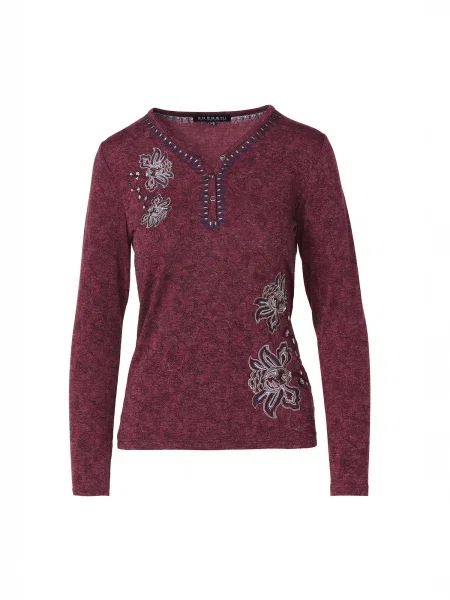 KOROSHI Tricou bordeaux roșu