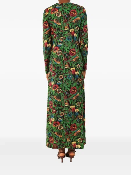 Lung rochie maxi La Doublej cu model floral cu imagine negru