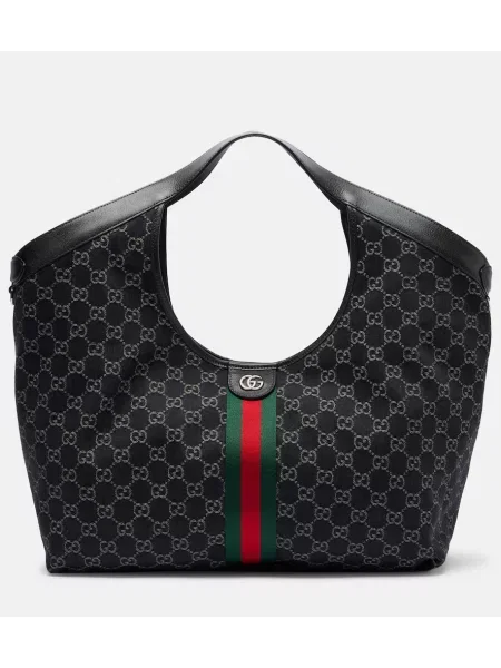 Geantă shopper Gucci din canvas negru