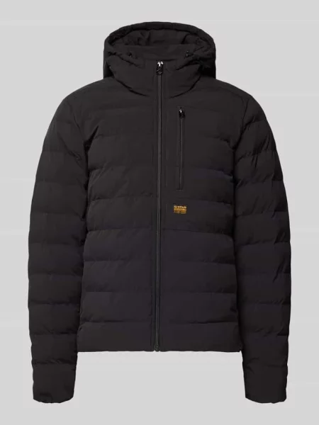 Kurtka pikowana z kieszenią na piersi i detalem z logo model ‘Foundation’ G-star Raw czarna