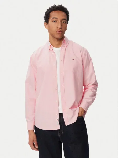 Tommy Jeans Srajca Oxford Svetlo rožnata