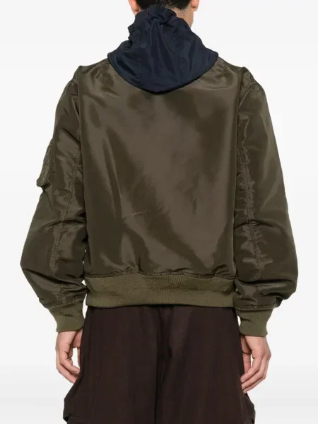 Geacă bomber Sacai cu glugă verde