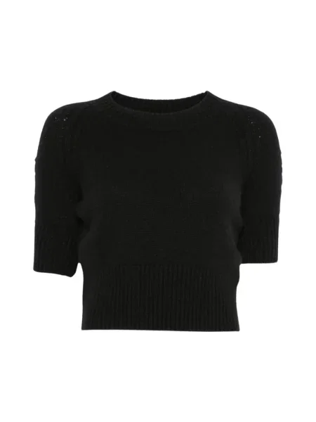 Sweter Ermanno Scervino z kaszmiru z krótkim rękawem czarny