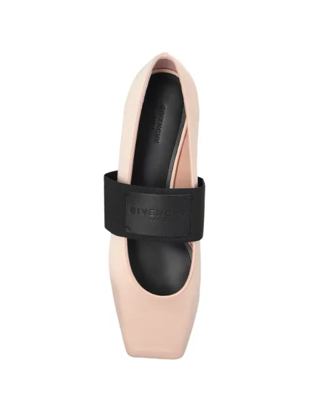 Balerini Givenchy cu bretele cu autograf roz