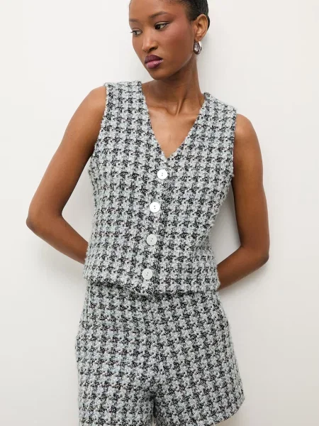 Answear.LAB kamizelka jednorzędowa niebieska