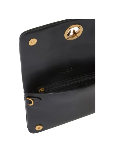 Pinko crossbody kabelka dámska kožená čierna