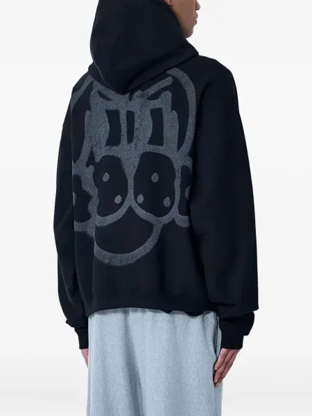 Kapucnis melegítő felső Chite' nyomtatás fekete
