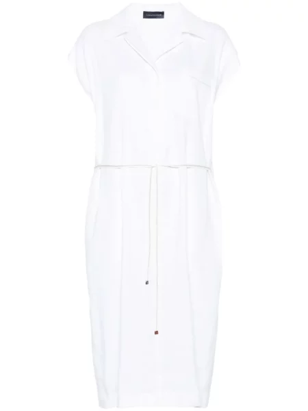 Rochie midi Lorena Antoniazzi până la genunchi din țesătură twill de costum alb