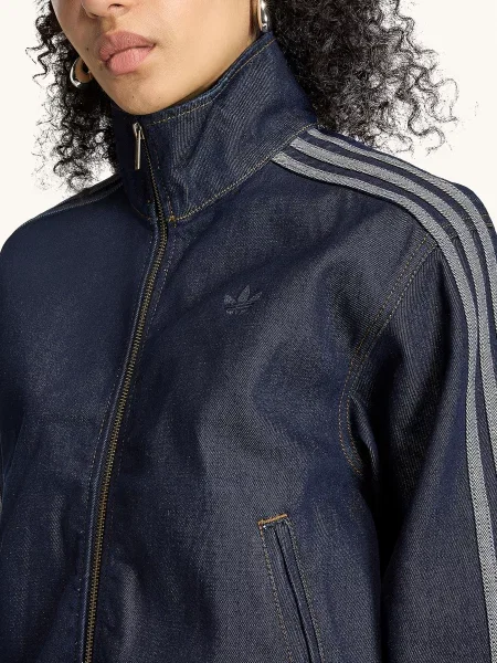 Adidas Originals Džínová Bunda Firebird Denim S Galonovými Pruhy inddnm
