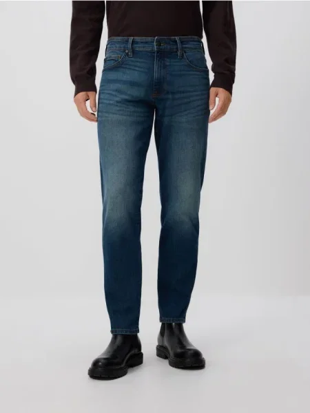 Reserved Blugi slim cu efect prespălat indigo jeans