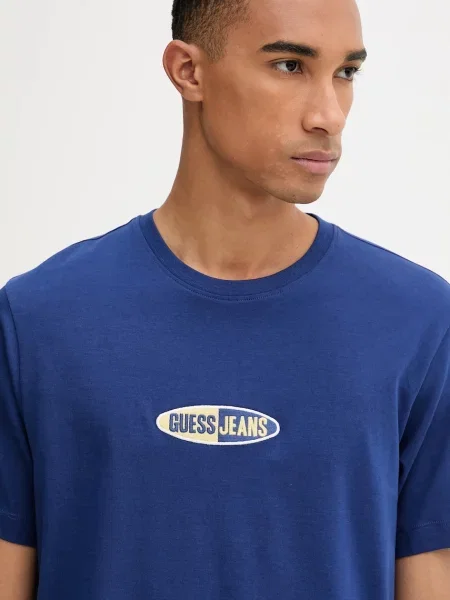Футболка Guess Jeans з аплікацією синій
