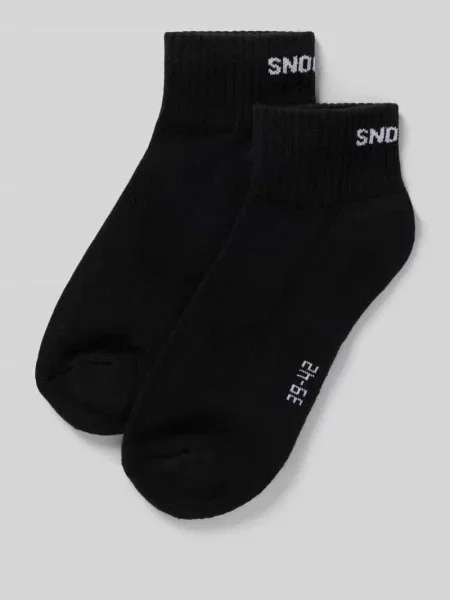 Skarpety z detalem z logo w zestawie 2 szt. Snocks czarne