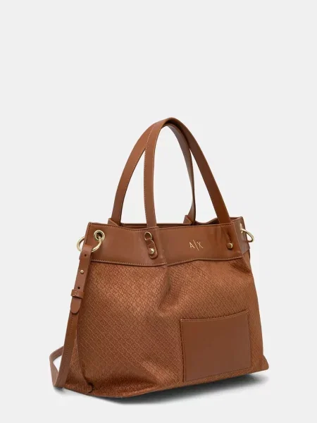 Geantă shopper Armani Exchange maro