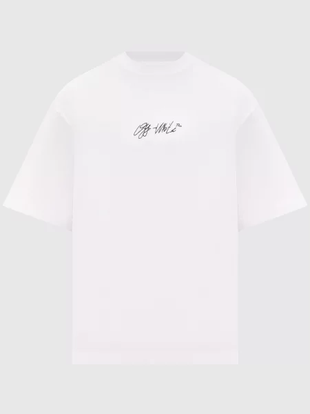 Футболка з вишивкою логотипа Off-white біла