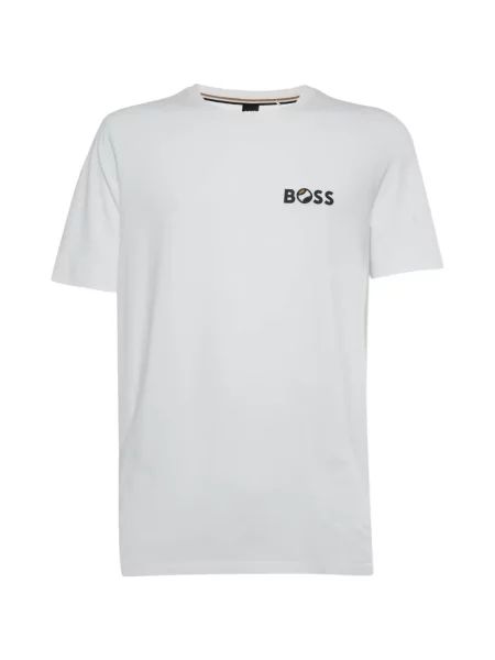 Tricou Boss cu imagine alb