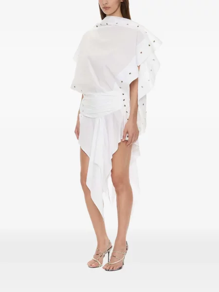 Rochie midi Christopher Esber cu strasuri alb
