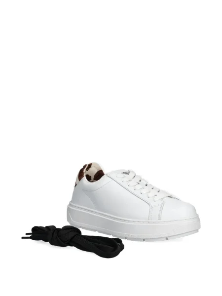 Sneakerși Love Moschino cu șireturi din dantelă alb