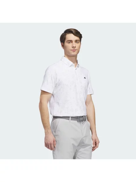 CLIMACOOL BUTTERSPUN MIGHTY BLOSSOM PRINT POLO SHIRT biała